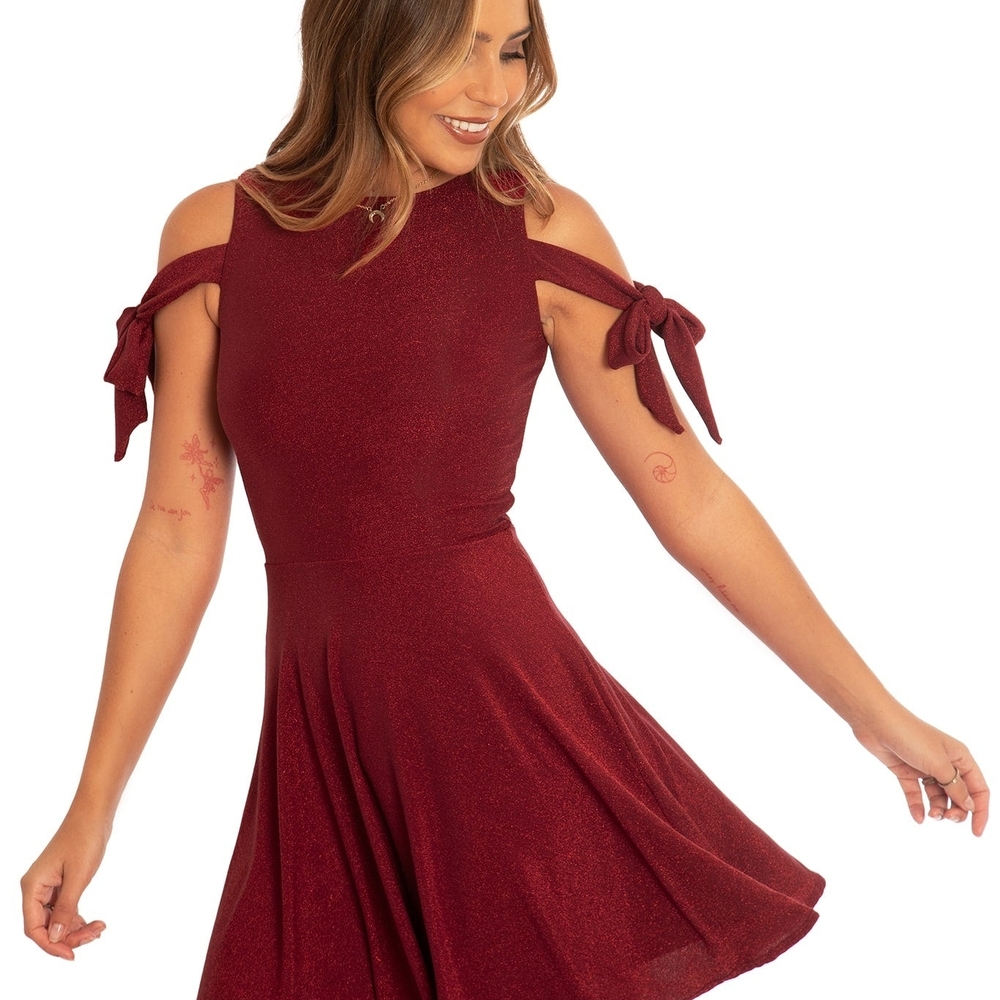 Holiday Party Bow Sleeve Dress NWT